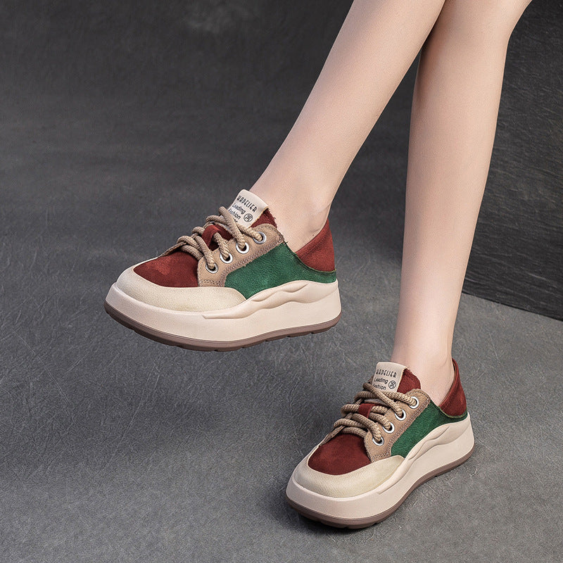 Women's Shu Autumn Color Matching Fashion Pumps Casual Shoes