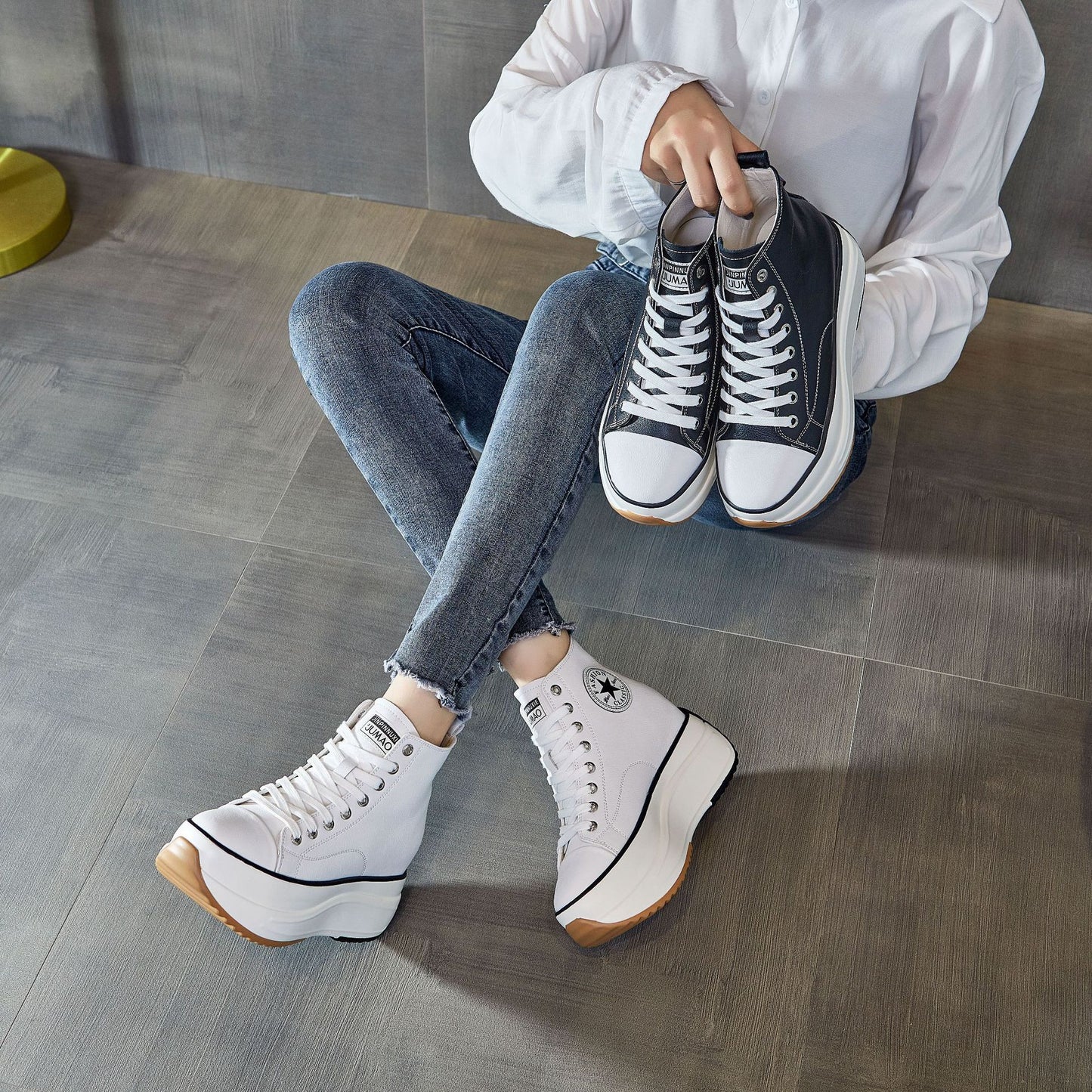 Women's Single-layer Ankle Height Increasing Leisure Lightweight Comfortable Not Casual Shoes