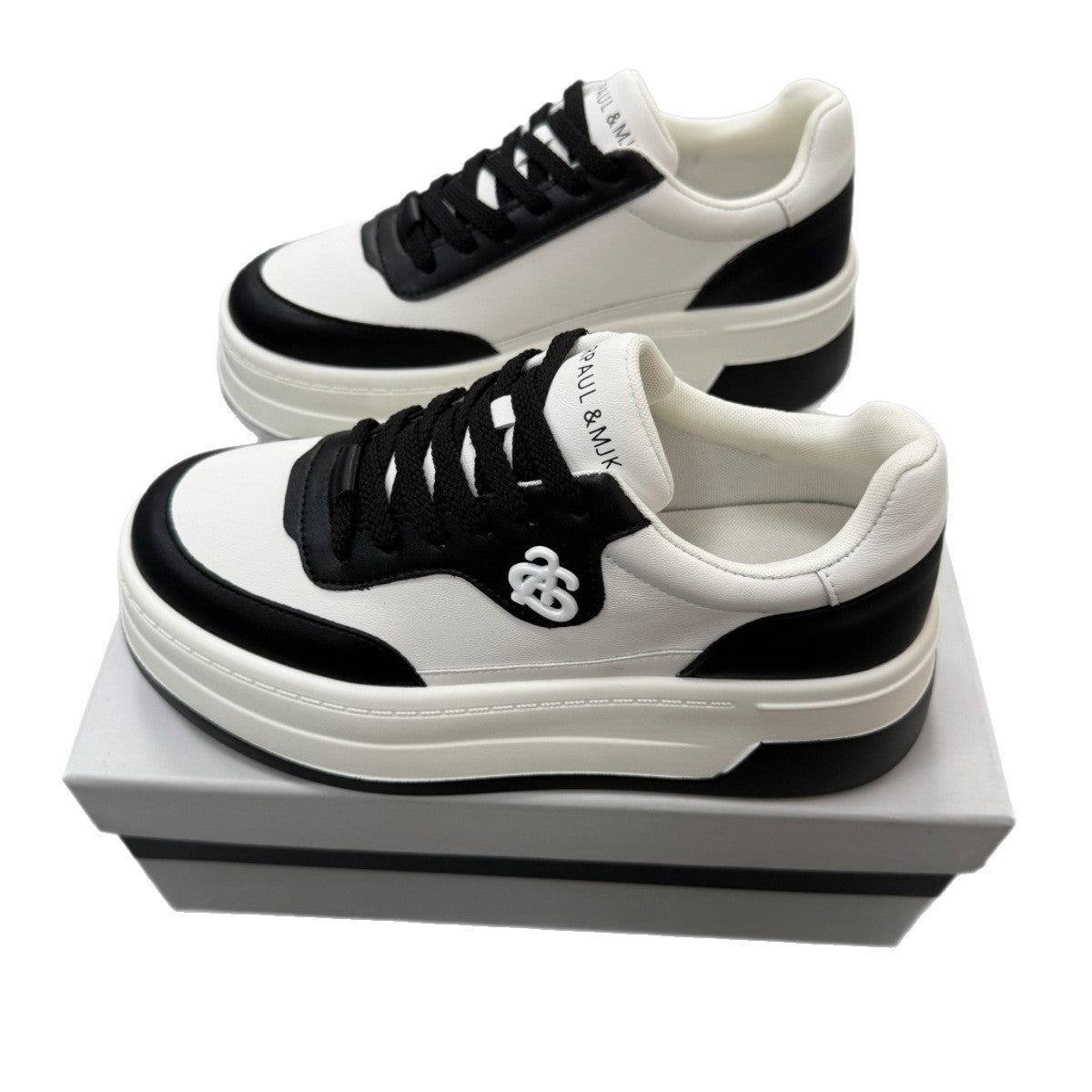 Women's Pair Version Platform White Sports Skate Sneakers