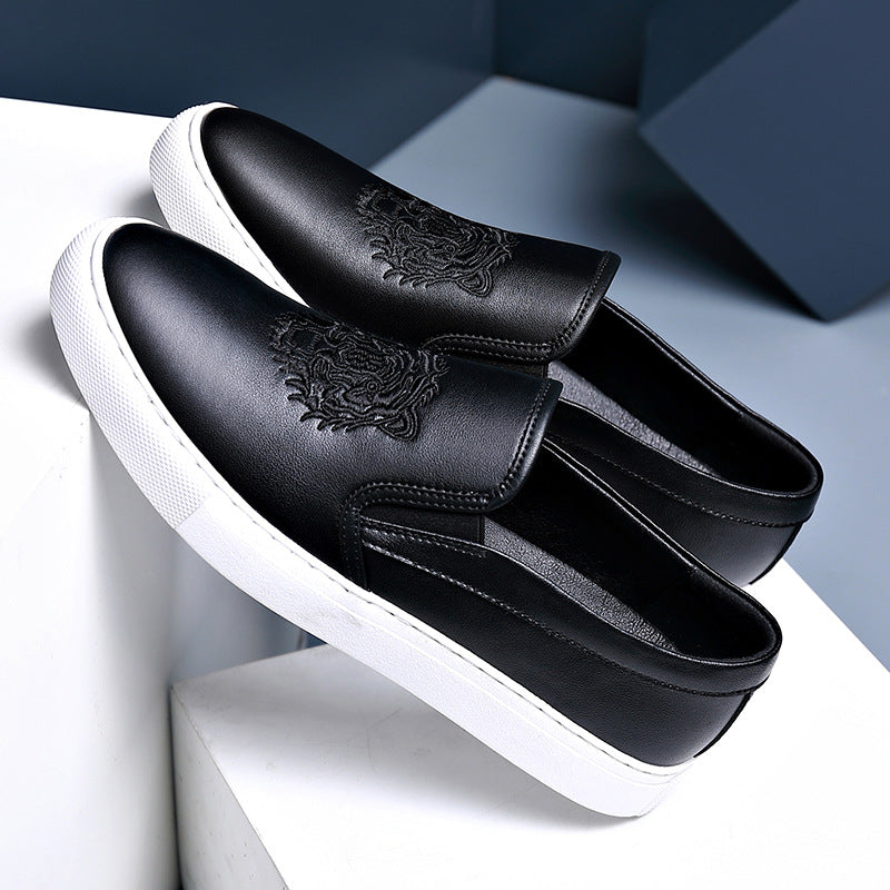Men's Bottom Surface Cowhide Easy Wear Korean Style Loafers