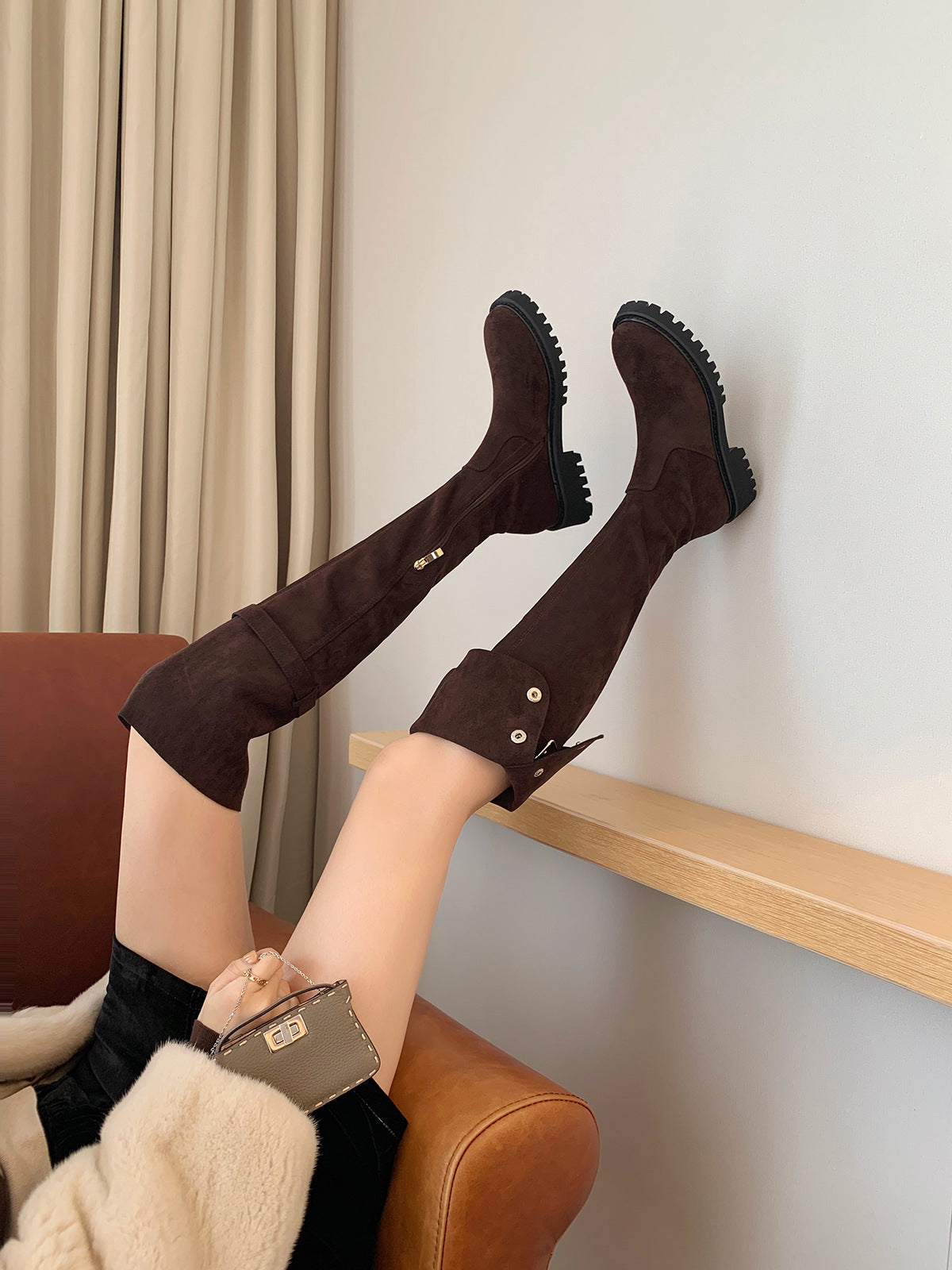 The Knee Knight Thick Bottom Fleece-lined Boots