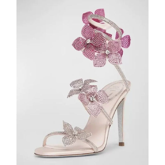 High Lace Flower Around Ankle Ring Women's Shoes