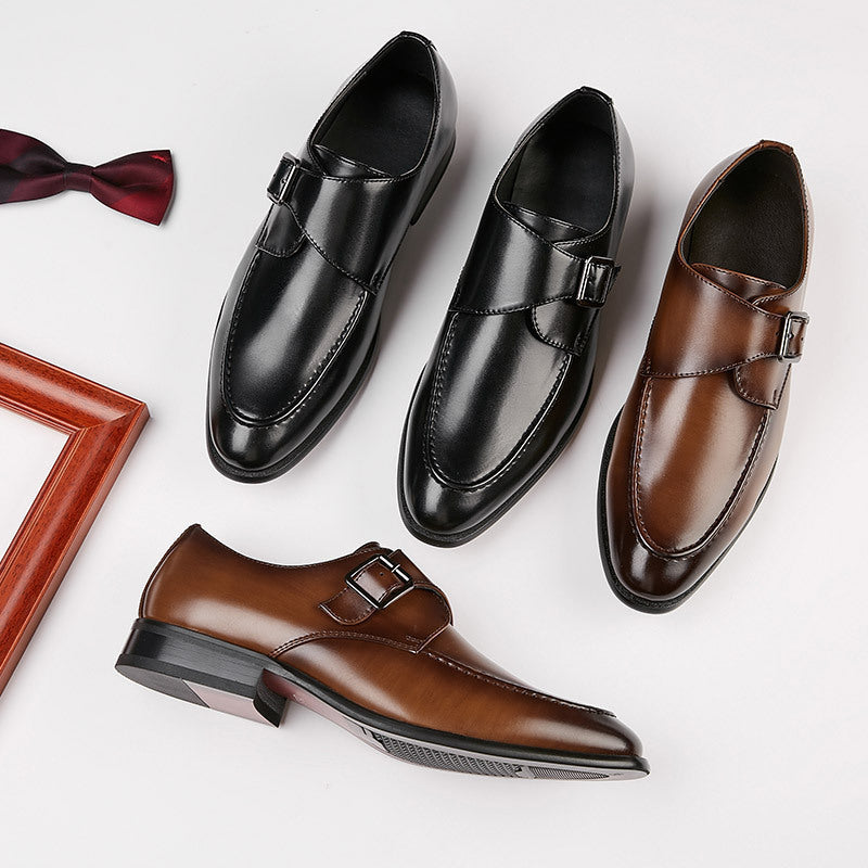 Men's Handmade British Style Buckle Formal Office Wear Men's Business Leather Shoes