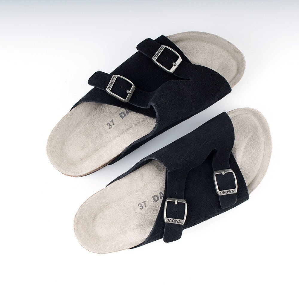 Trendy Cork Suede Soft Bottom Series Sandals