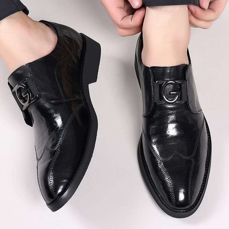 Men's Sheepskin Business Formal Wear British One Leather Shoes