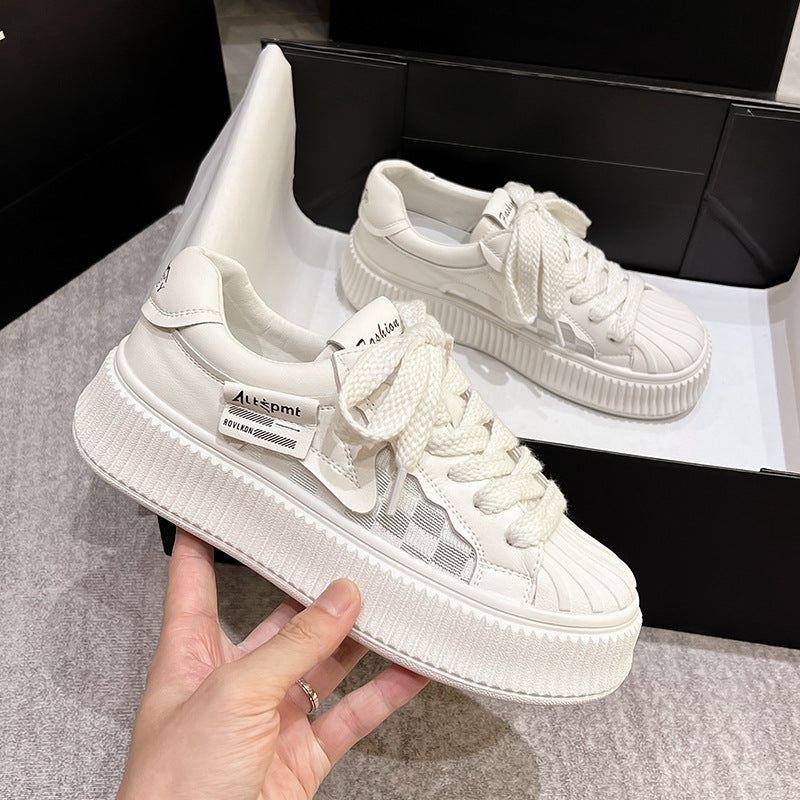 Women's Autumn Shell Toe Flat Korean Trendy Platform Leisure Sneakers