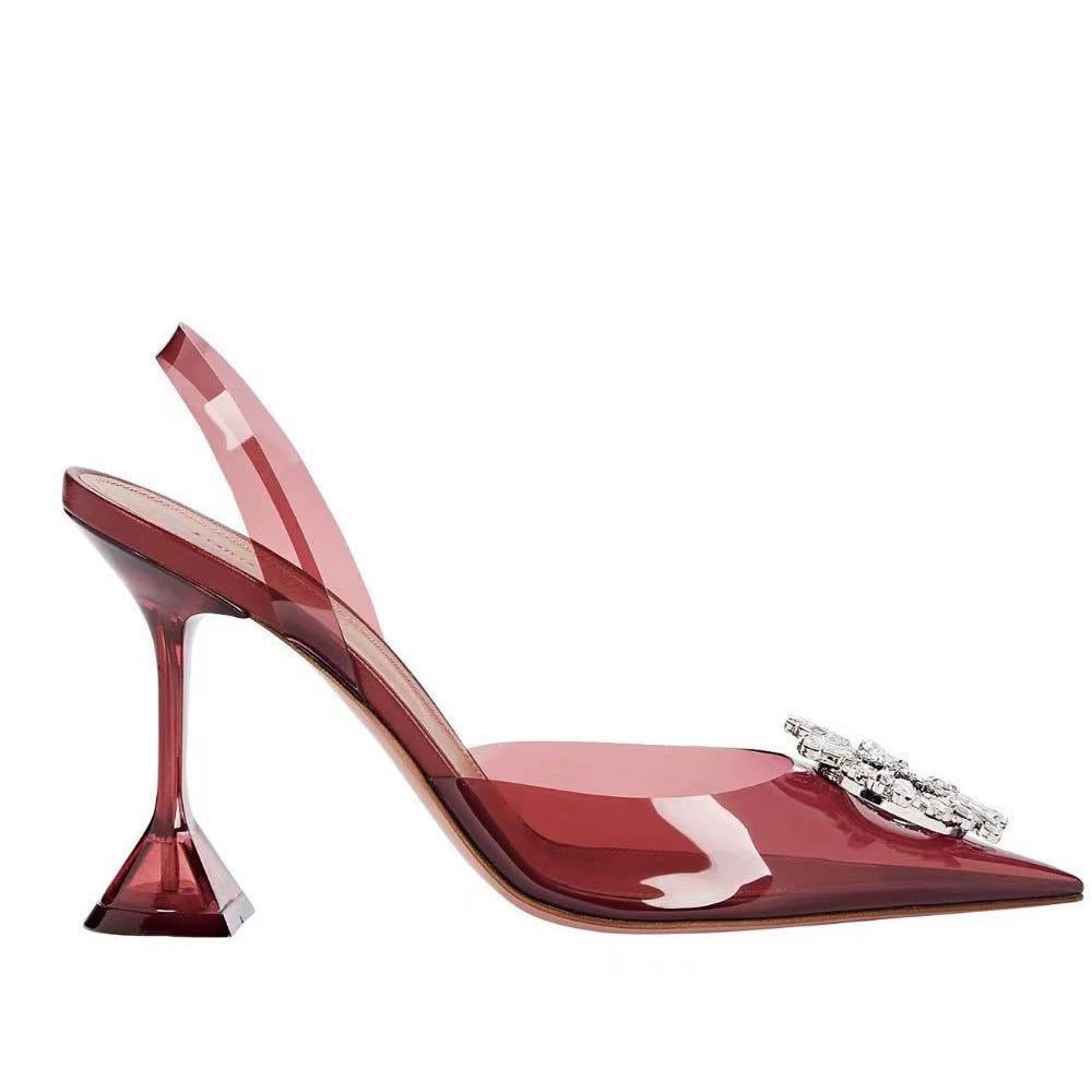 Women's French Crystal High Spring Rhinestone Sun Heels