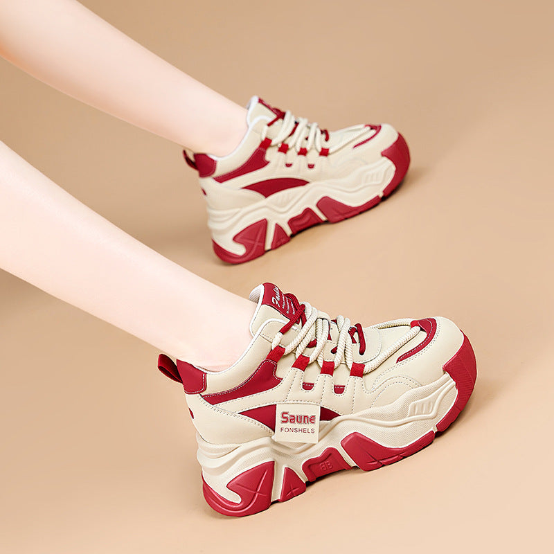 Women's Platform Dad Genuine Height Increasing Fleece-lined Women's Sports Shoes