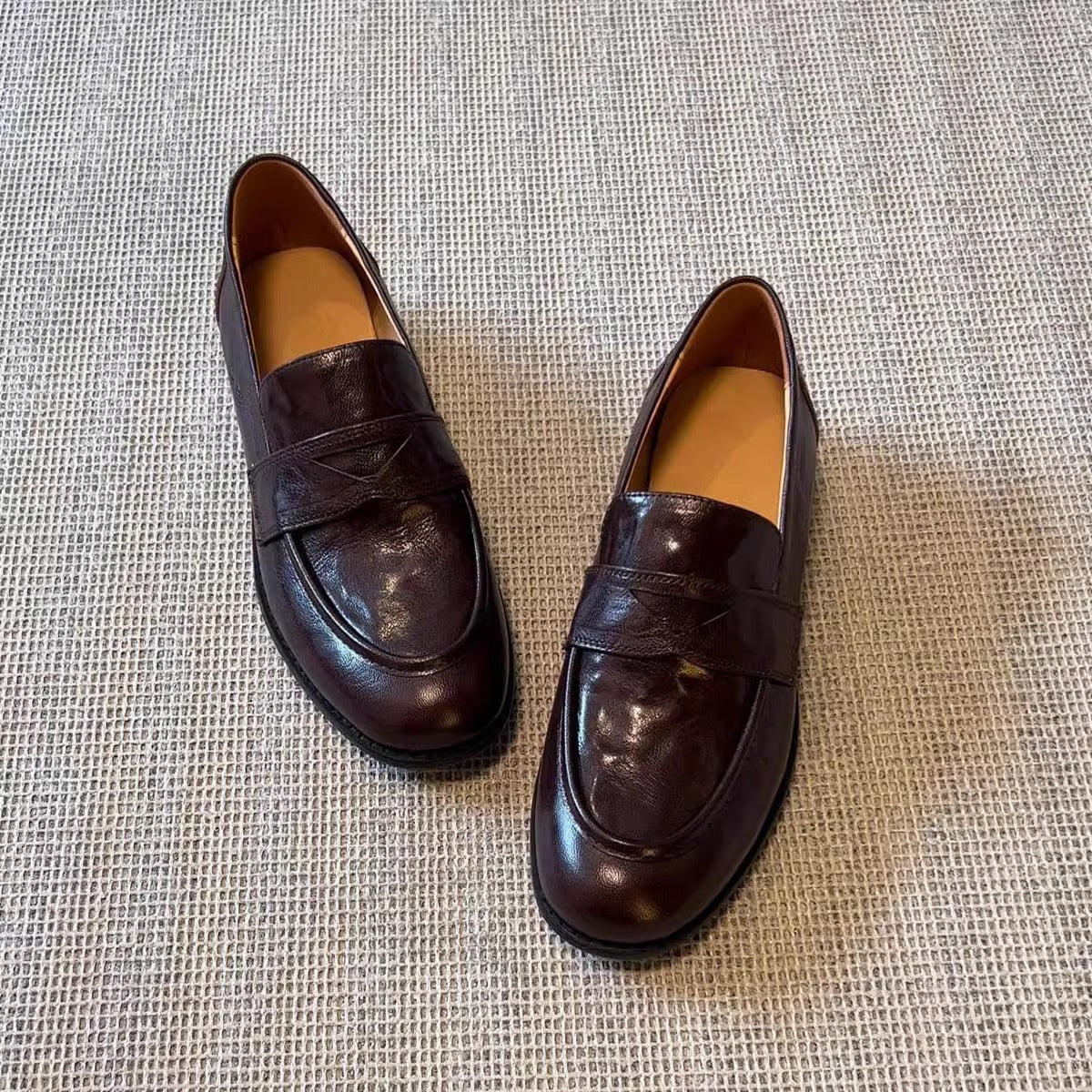 Women's Retro One Pedal Thick Flat Pumps Loafers