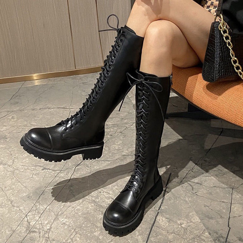 Women's Knight British Style High Leg Below Boots