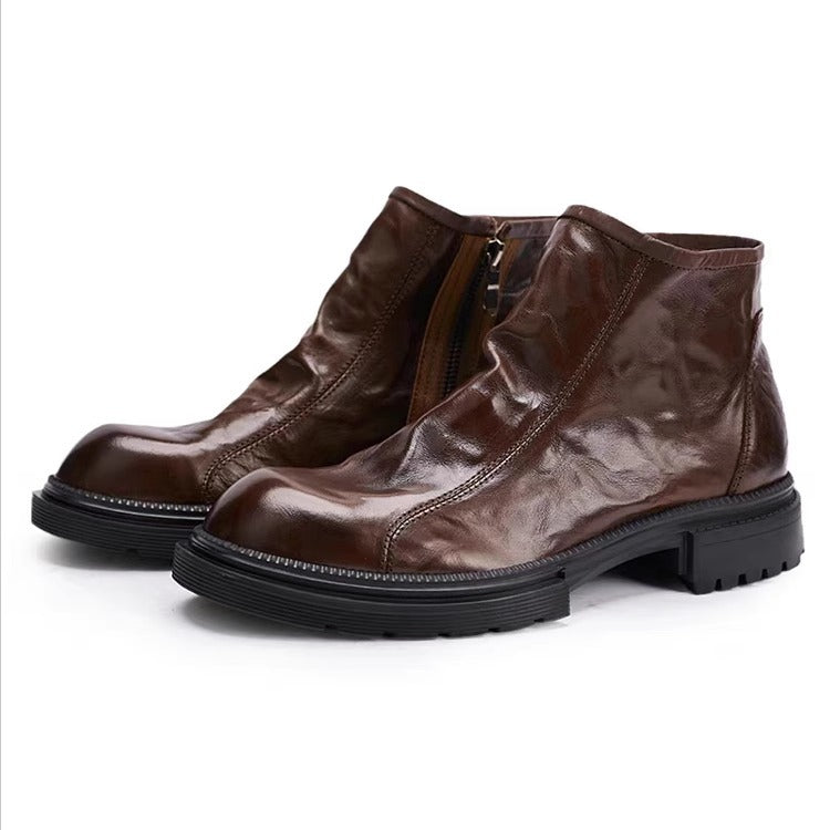 Men's Martin Genuine Fashion Autumn Outdoor Zipper Boots