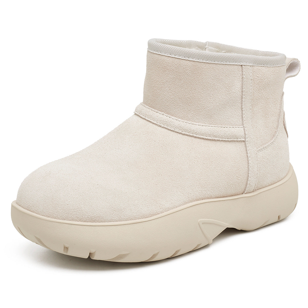Women's Winter Thickened Veet Ankle Retro Solid Snow Boots