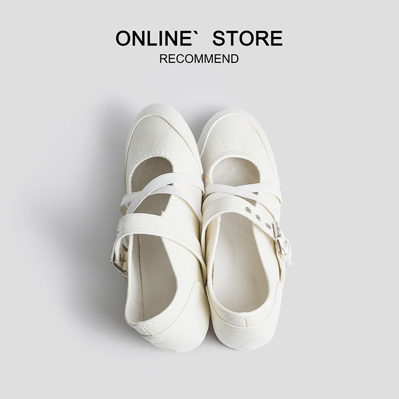Invisible Height Increasing Insole Ballet Vintage Low-cut Casual Shoes