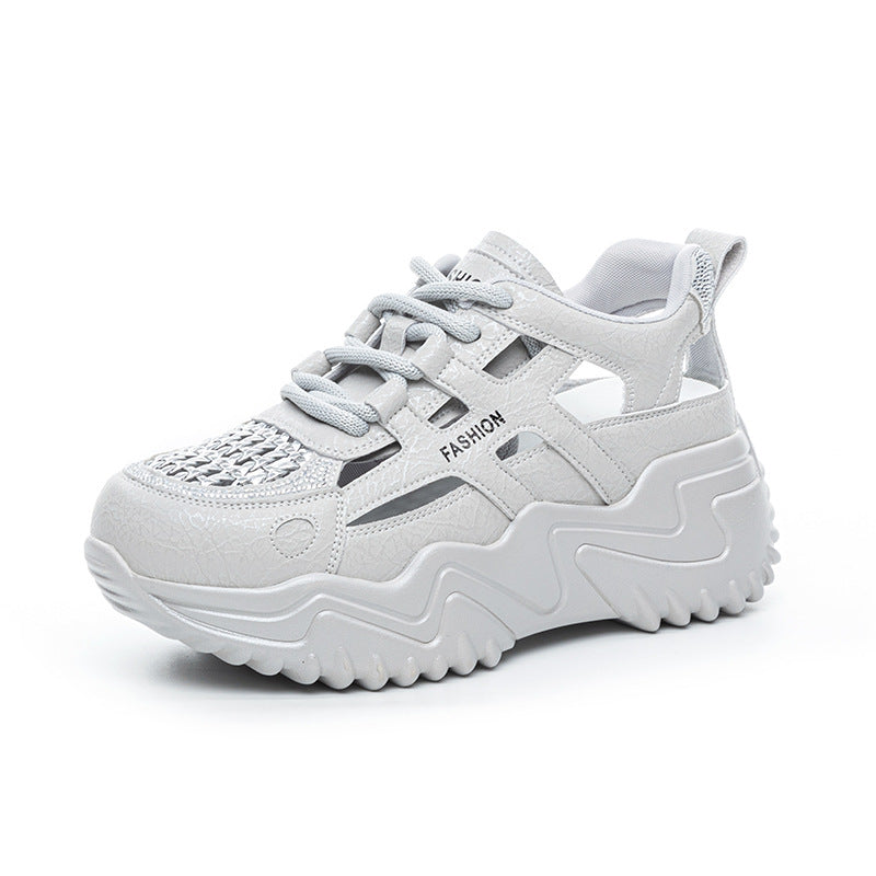 Women's Increasing Insole Closed Toe Super Hot Summer Hollow Breathable Sneakers