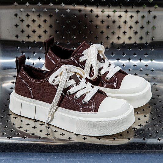 Men's Summer Breathable Fashionable Platform Height Increasing Canvas Shoes