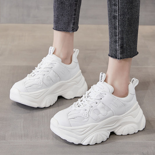Women's Dad White Thick Bottom Sports Casual Shoes