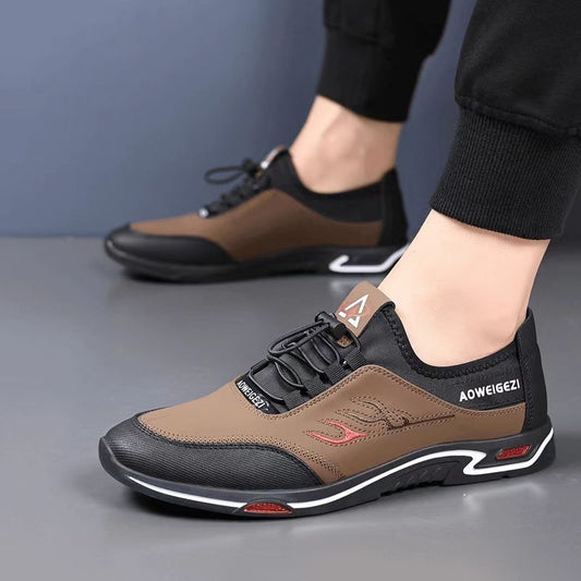 Men's Fashion Soft Bottom British Outdoor Sports Leather Shoes