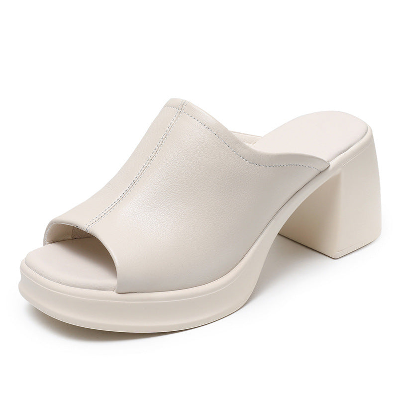 Women's Chunky Outdoor Summer High Peep Toe Thick Bottom Heels