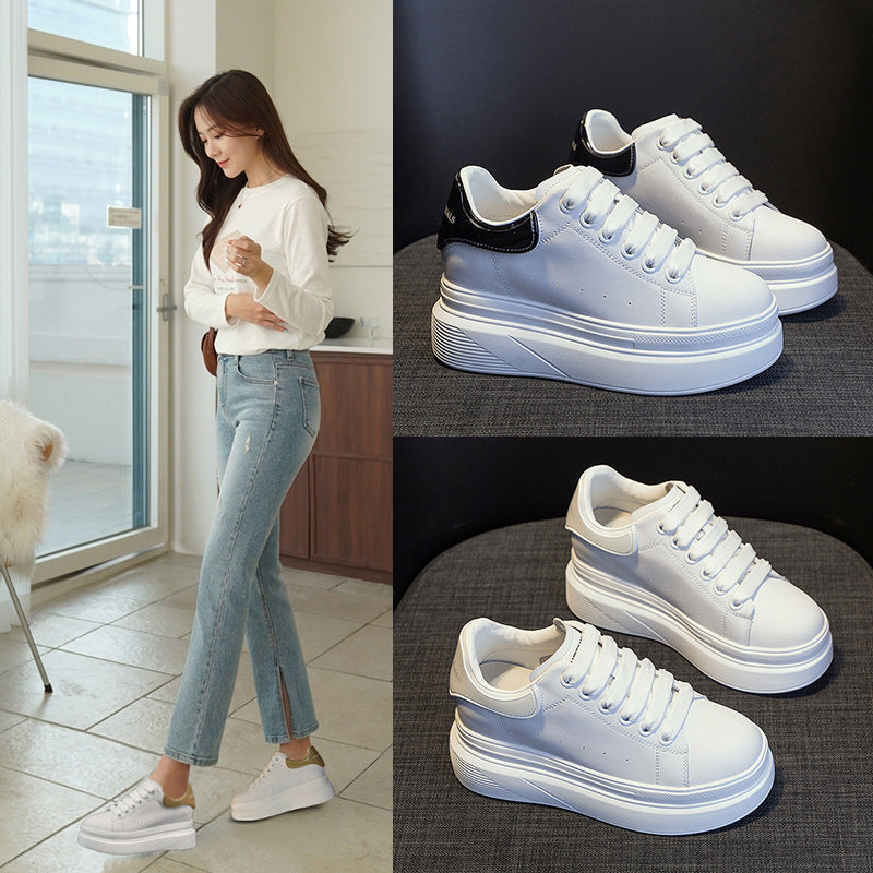 Women's Platform Height Increasing Insole Mcqueen White Dad Sports Women's Shoes