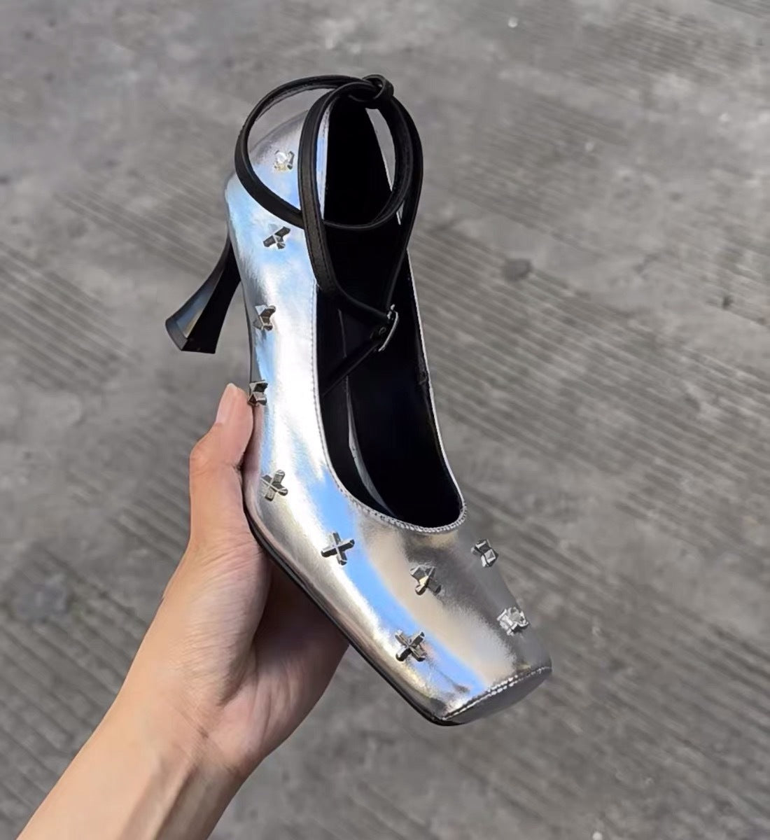 Women's High Classical Dance Black Chunky Mary Heels