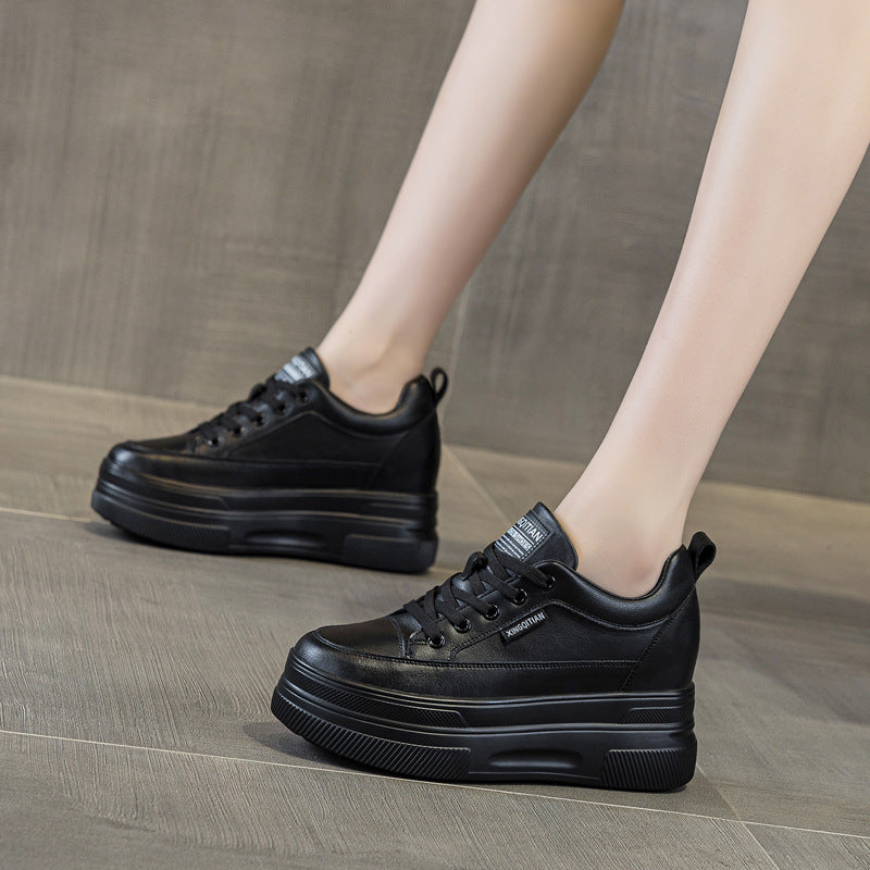 Women's Bottom Platform Wedge Flat Mesh White Women's Casual Shoes