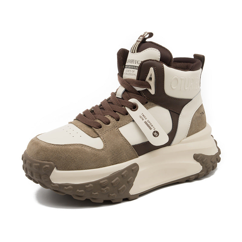 Women's & Men's Winter Fleece-lined Fashionable Warm Cotton Thick Sole Men's Shoes