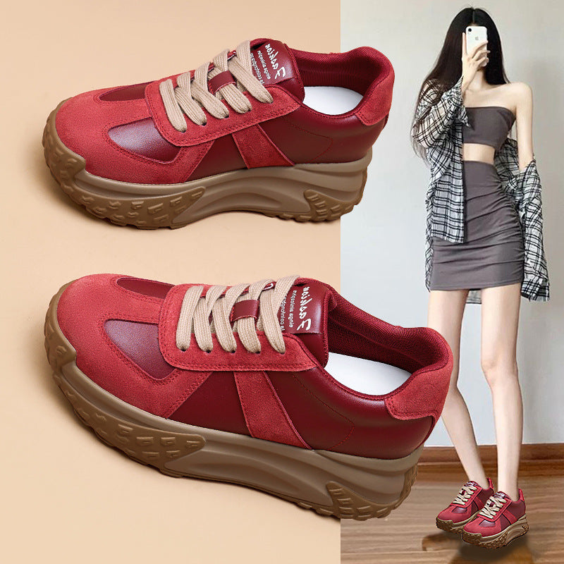 Women's Outdoor Wear Spring Thick Bottom Korean Style Height Increasing Women's Casual Shoes