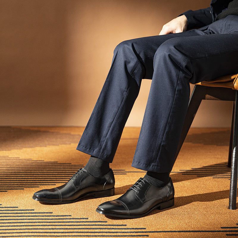 Men's Delivery Within Hours Genuine Business Formal Wear Cowhide Leather Shoes