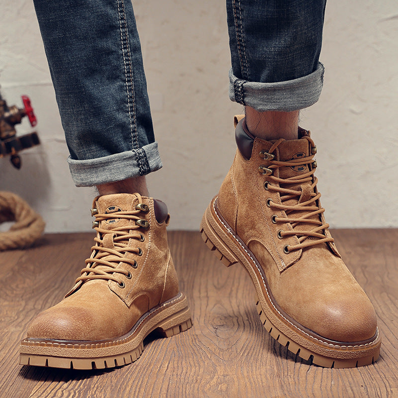Men's Pigskin Martin High Top British Style Boots
