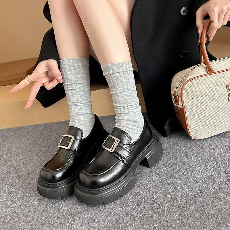 Women's Thick Bottom Chunky British Style Spring Loafers