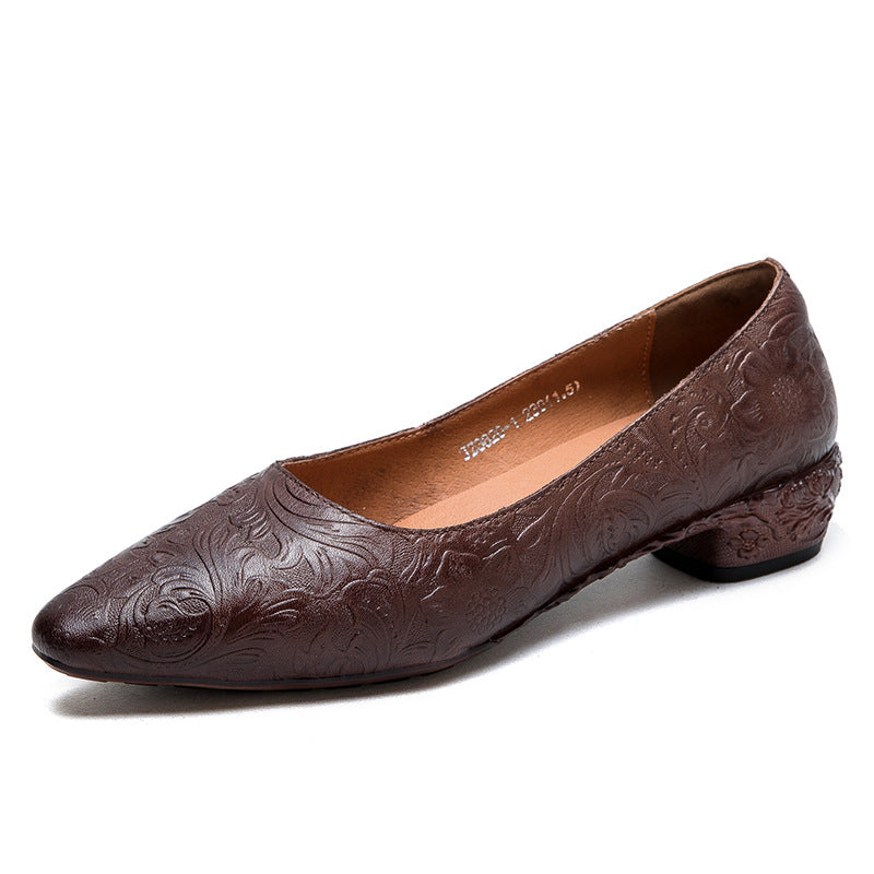 Slip-on Retro Rub Colored Pointed Toe Casual Shoes