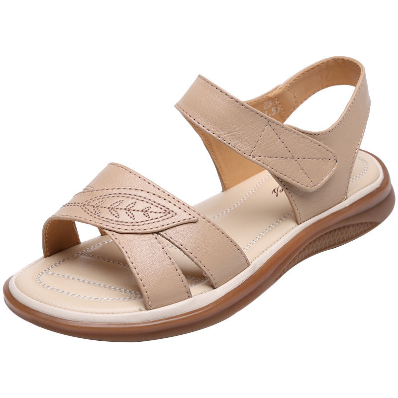 Women's Bottom Mom Summer Beef Tendon Flat Sandals