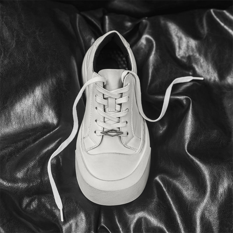 Men's Thick Sole Height Increasing British Distressed Warped Sneakers
