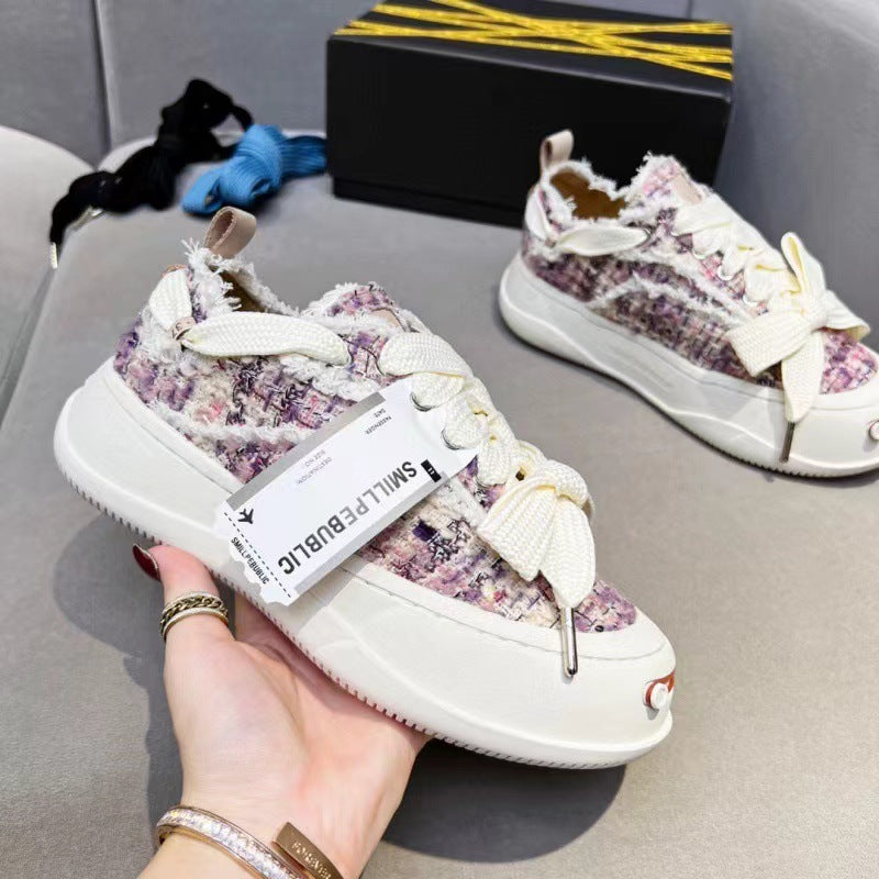 Women's & Men's Smiling Platform With Smile Face Half Canvas Shoes