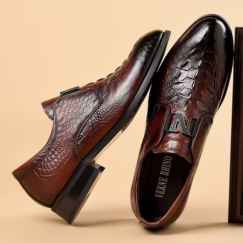 Men's Layer Pure Cattlehide Inner Genuine Cowhide Soft Leather Shoes