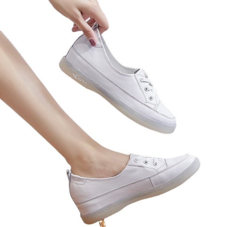 Women's First Layer Cowhide Shallow Mouth Height Increasing Insole Women's Casual Shoes