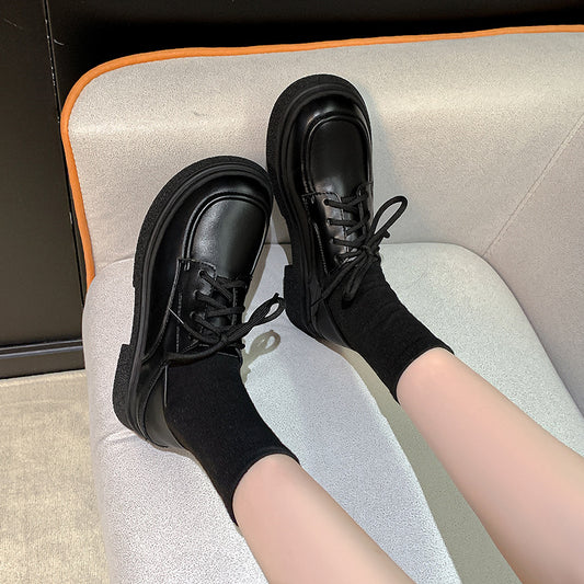 Women's Love Cotton Linen Spring Authentic British Leather Shoes