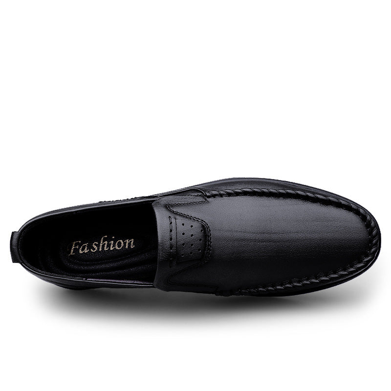 Men's First Layer Cowhide Soft Breathable Slip-on Leather Shoes