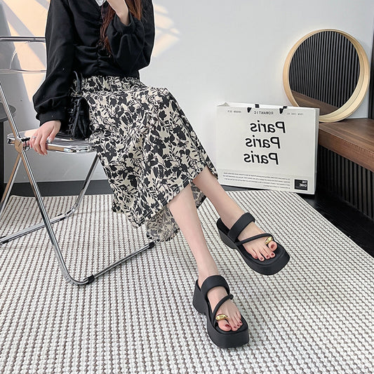 Women's Platform Outdoor High-rise Summer Flip-flops Beach Slippers