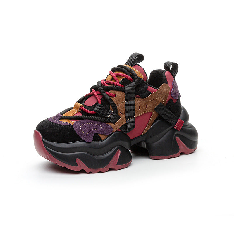 Women's Clunky Winter Fleece-lined Platform Height Increasing Sneakers