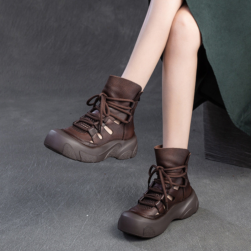 Out Breathable British Style Roman Thick Sandals