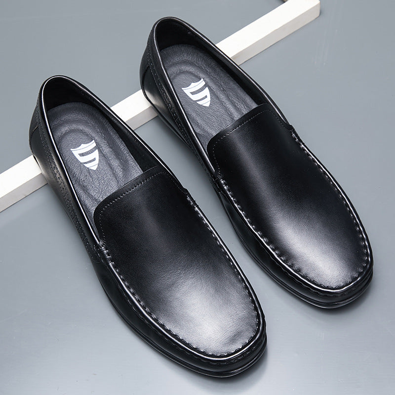 Men's Texture Waxing Spring Genuine Slip-on Comfortable Loafers