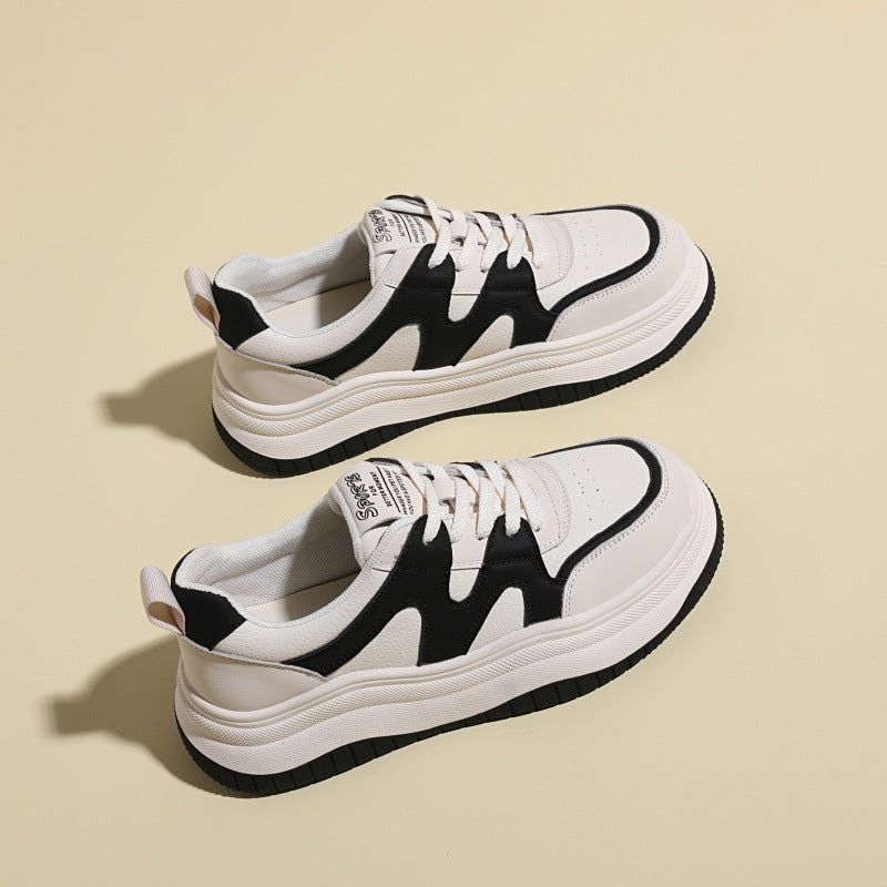 Women's White Autumn Thin Breathable Versatile Platform Sneakers