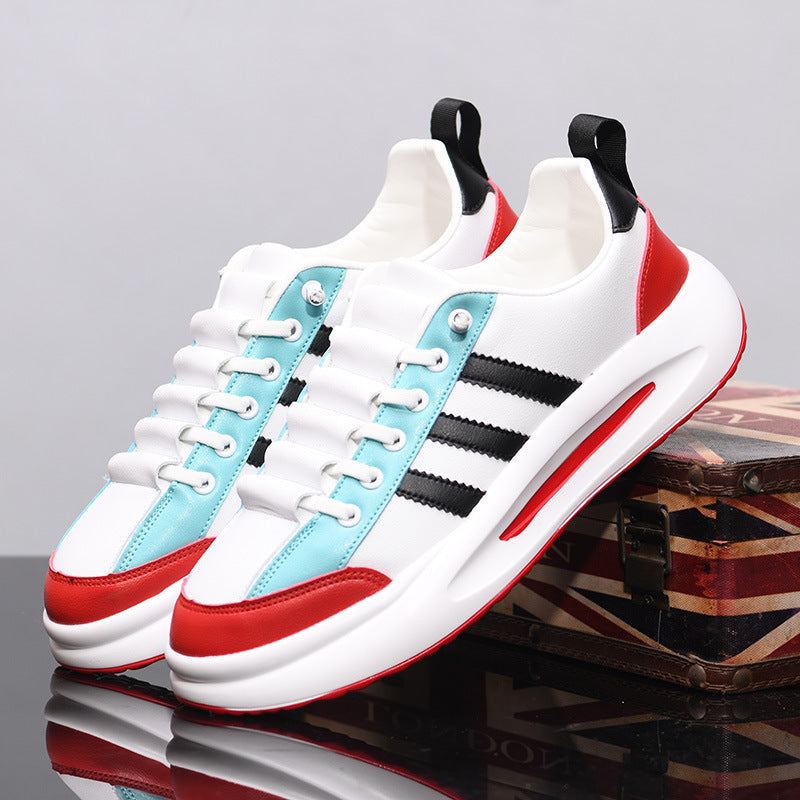 Men's Breathable White Board Couple Heightened Green Casual Shoes