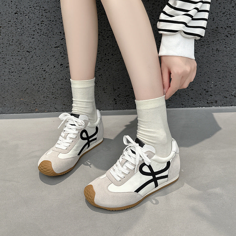 Women's Early Autumn Height Increasing Insole German Training Retro Color Matching Women's Sports Shoes