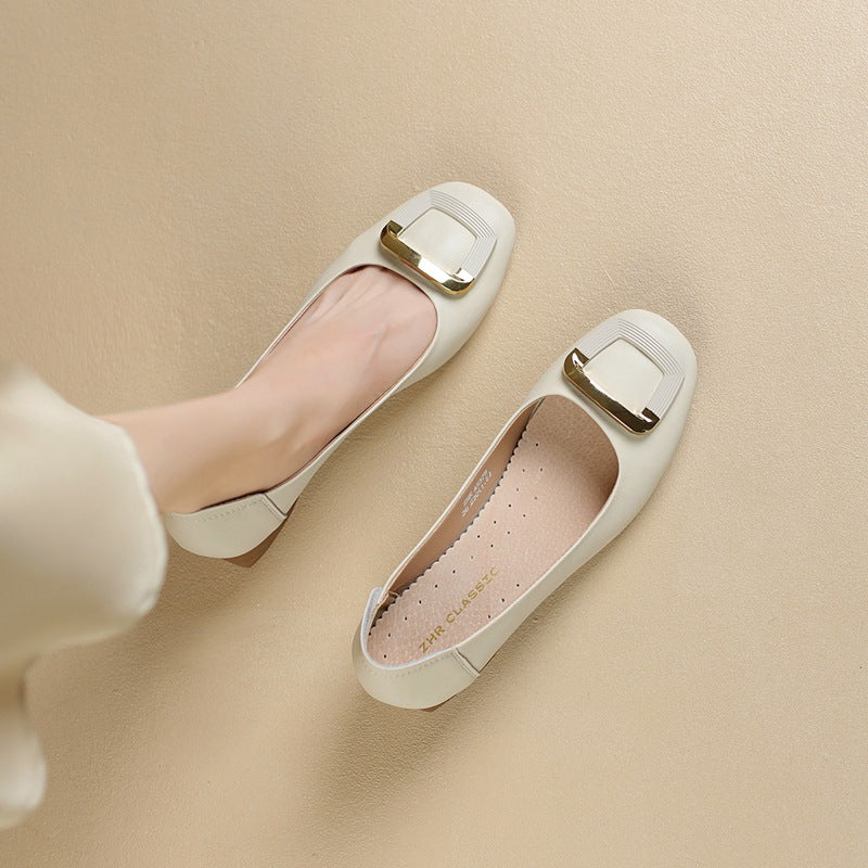 Female Spring Flat Chunky French Style Loafers