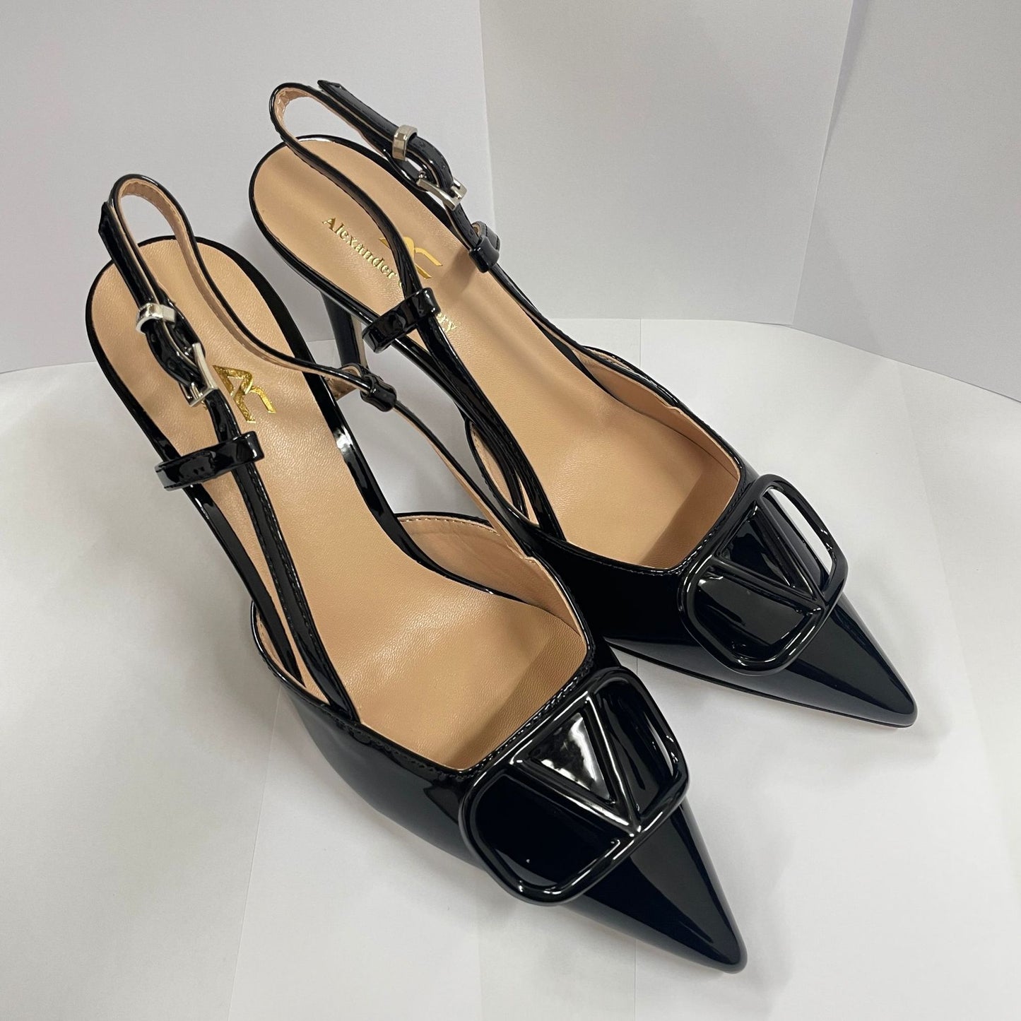 Women's French Sexy Pointed Stiletto High Patent Sandals