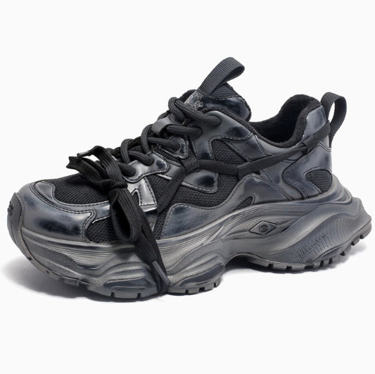 Women's & Men's Niche Cowhide Daddy Thick Sole Increased Sneakers