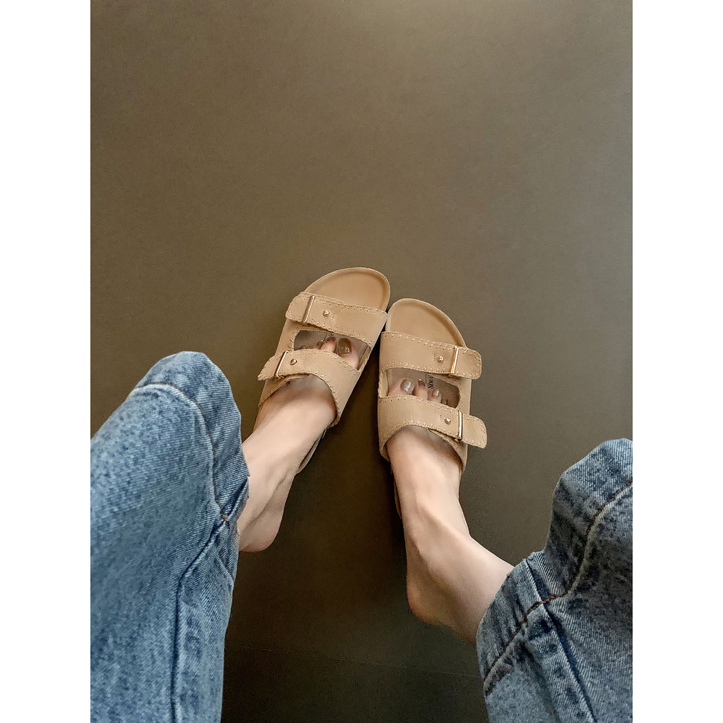 Women's Su White Dews Genuine Platform Summer Sandals