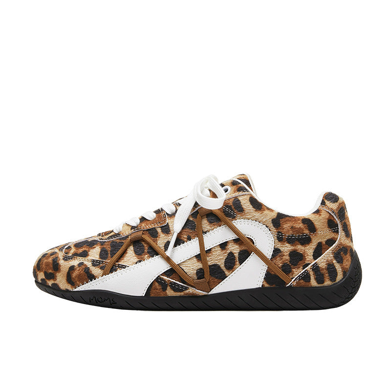 Women's & Men's Niche Designer Leopard Print Racing German Sneakers